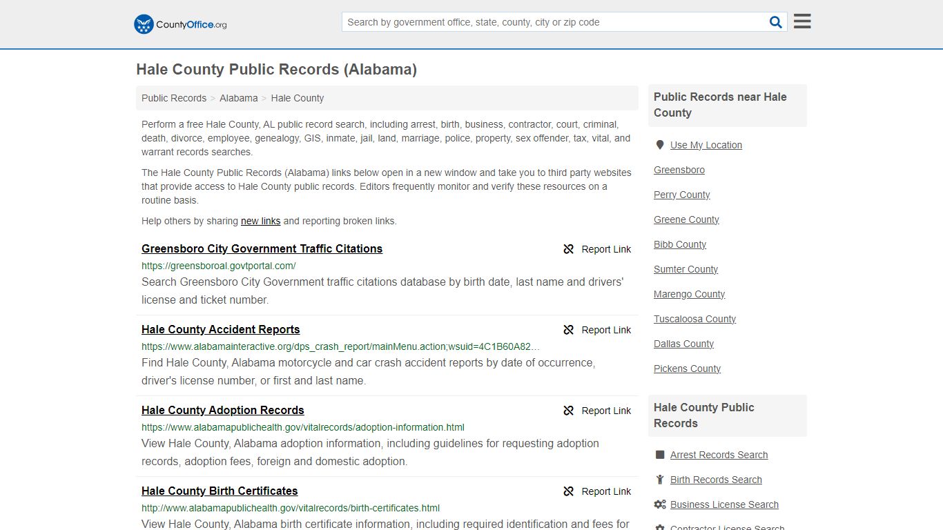 Public Records - Hale County, AL (Business, Criminal, GIS, Property ...